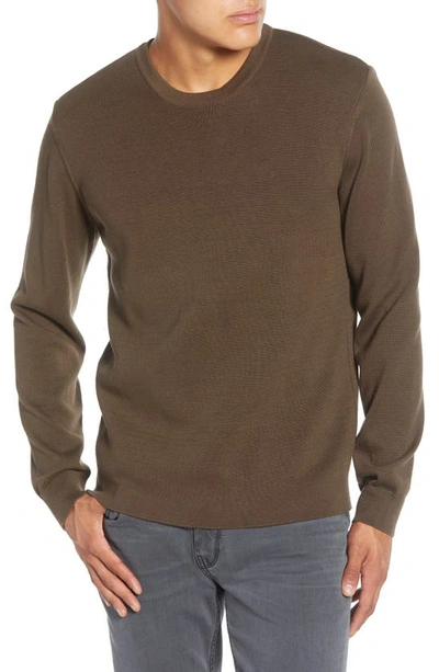 Shop French Connection Milano Regular Fit Crewneck Sweater In Loden Green