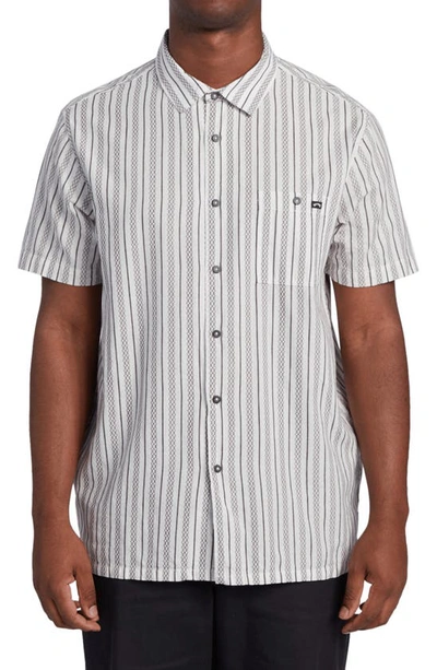 Shop Billabong Sundays Jacquard Woven Short Sleeve Button-up Shirt In Off White