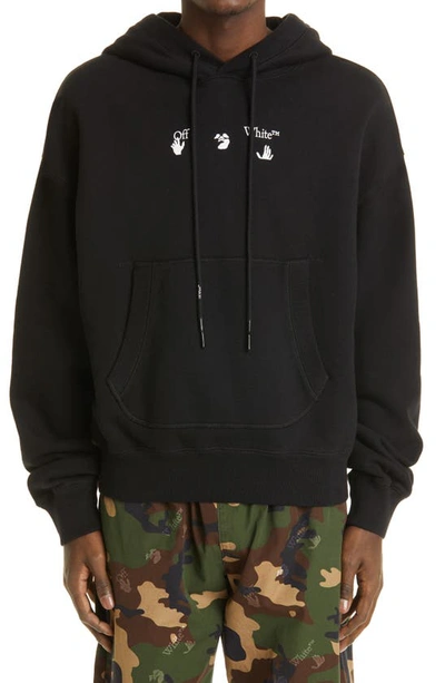 Shop Off-white Offf Graphic Hoodie In Black/ White