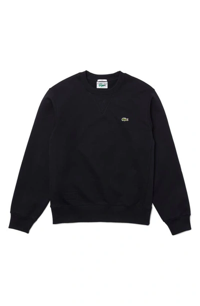 Shop Lacoste Ribbed Side Organic Cotton Sweatshirt In Abysm