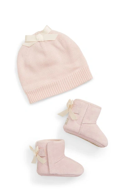 Shop Ugg Jesse Bow Ii Bootie & Beanie Set In Baby Pink