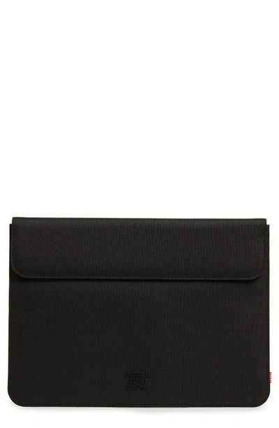 Shop Herschel Supply Co Spokane 13-inch Macbook Canvas Sleeve In Black/ Black