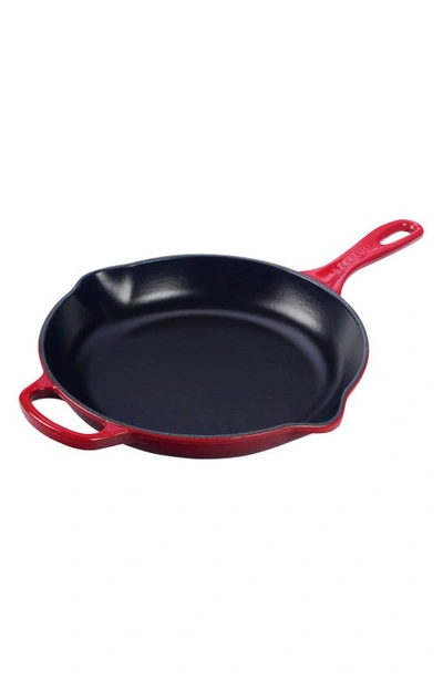 Le Creuset Signature Handle 10 1/4 Inch Enamel Cast Iron Skillet In Cherry