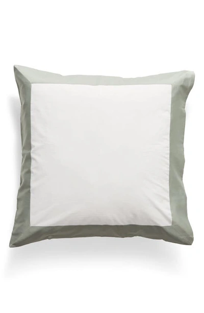 Shop Sferra Casida Euro Sham In White/ Seagreen