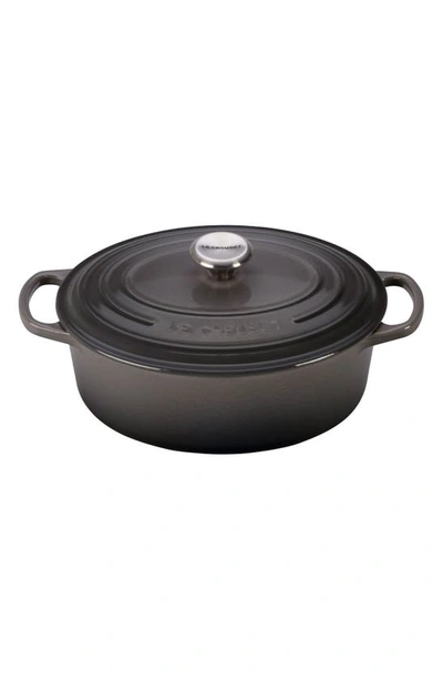 Shop Le Creuset Signature 2 3/4-quart Oval Enamel Cast Iron French/dutch Oven In Oyster