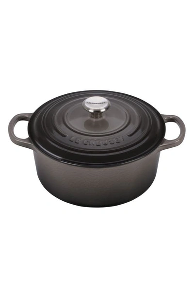 Shop Le Creuset 3 1/2-quart Signature Round Enamel Cast Iron French/dutch Oven In Oyster