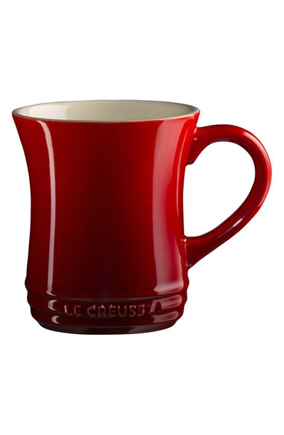 Shop Le Creuset 14-ounce Stoneware Tea Mug In Cerise