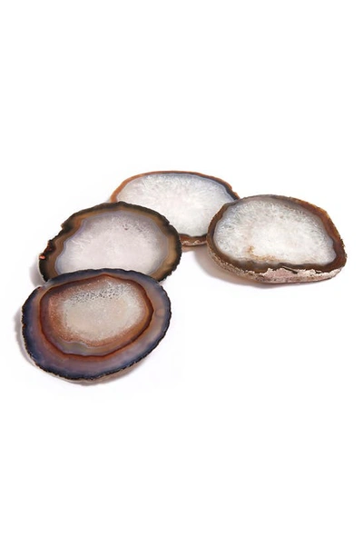 Shop Anna New York Pedra Set Of 4 Agate Coasters In Natural