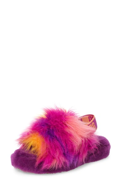 Shop Ugg Girl's  Fluff Yeah Slide Sandal In Berrylicious Tie Dye