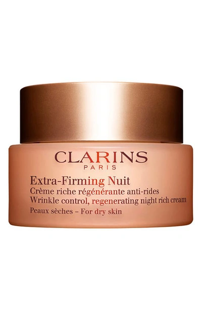 Shop Clarins Extra-firming Wrinkle Control Regenerating Night Cream For Dry Skin