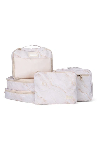 Shop Calpak 5-piece Packing Cube Set In Gold Marble