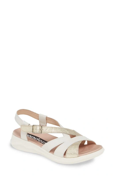 Shop Wonders C-5603 Sandal In White/ Wash Platino Leather
