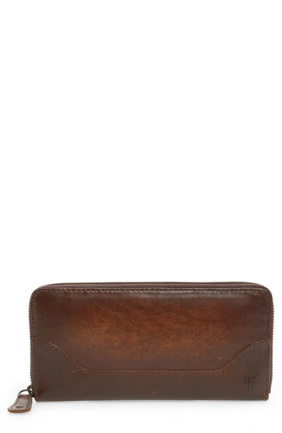 Shop Frye Melissa Leather Wallet In Dark Brown