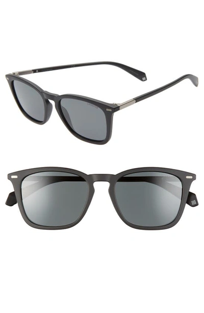 Shop Polaroid 52mm Polarized Sunglasses In Mtt Black/ Grey Polarized