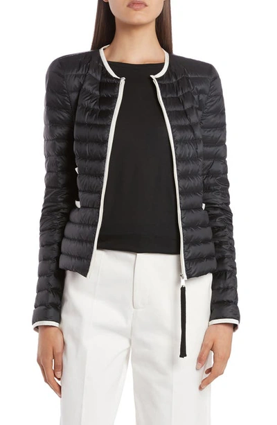 Shop Moncler Baillet Contrast Trim Down Puffer Jacket In Black