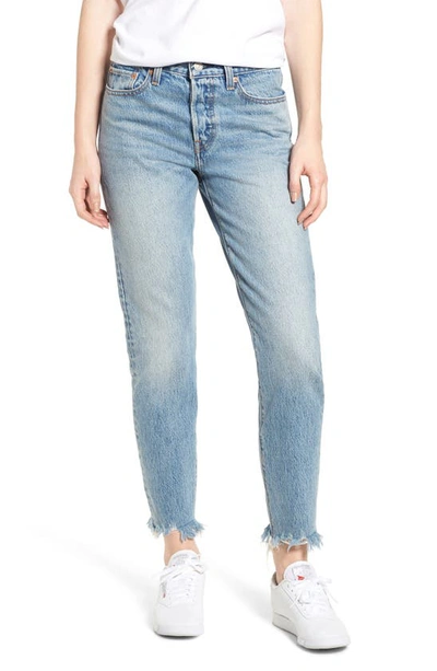 Levi's Wedgie Icon High Rise Fray Hem Straight Leg Ankle Jeans In Shut Up |  ModeSens