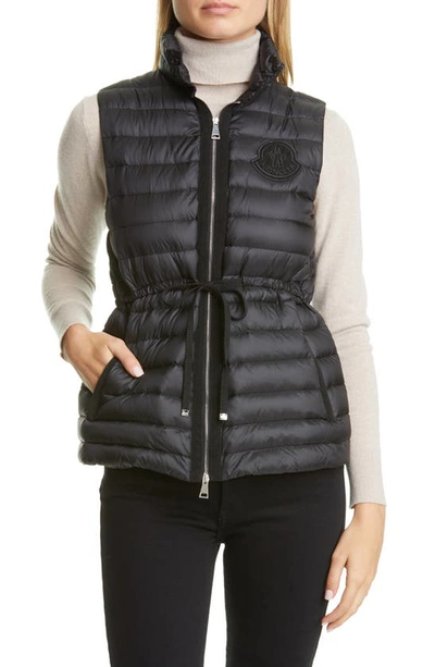 Shop Moncler Azur Lightweight Down Puffer Vest In Black