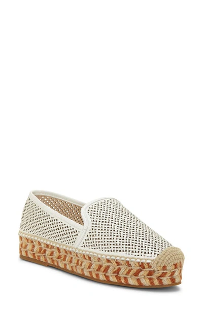 Shop Vince Camuto Hamorra Cutout Flatform Espadrille In Crisp White Leather