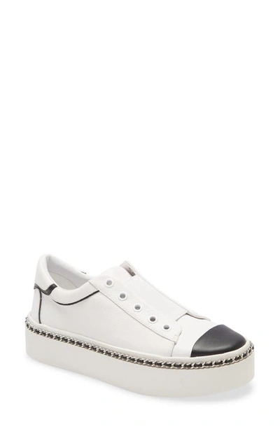 Shop Karl Lagerfeld Axelle Platform Slip-on Sneaker In White Leather