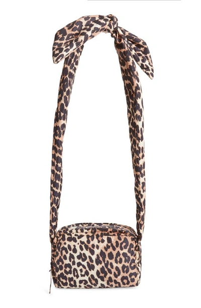 Shop Ganni Print Crossbody Bag In Leopard