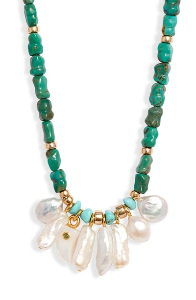 Shop Lizzie Fortunato Isola Necklace In Turquoise