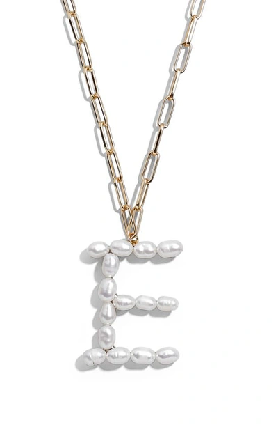 Shop Baublebar Blair Hera Genuine Pearl Initial Pendant Necklace In Pearl E