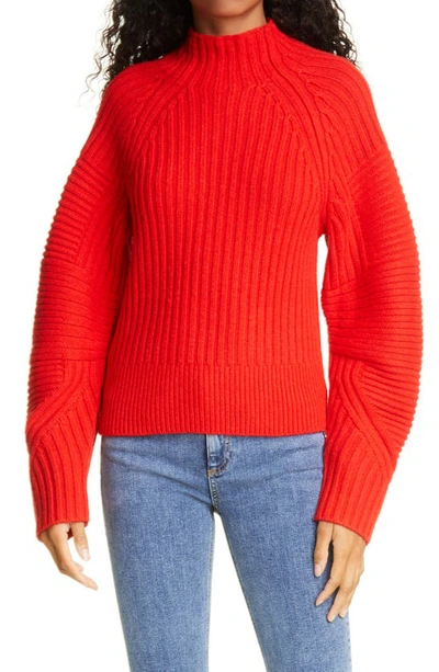 Shop Rag & Bone Oakes Mock Neck Merino Wool Sweater In Battlered