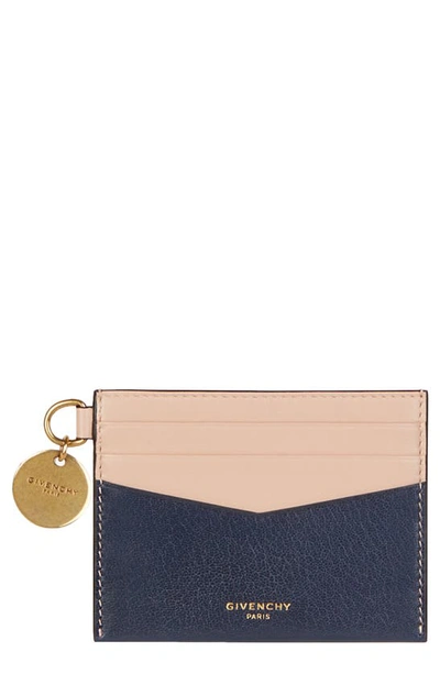 Shop Givenchy Bicolor Leather Card Case In Navy