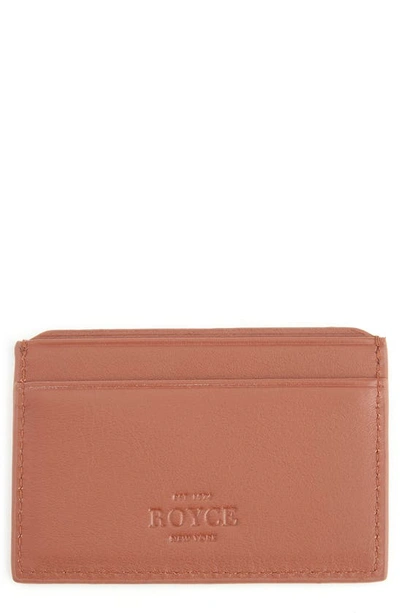 Shop Royce New York Rfid Leather Card Case In Tan