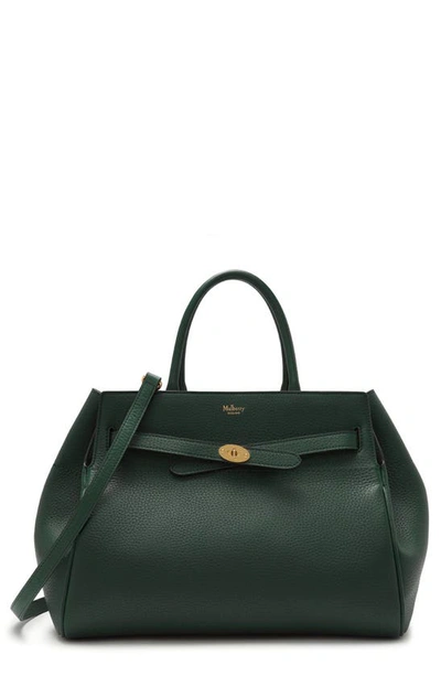 Shop Mulberry Belted Bayswater Leather Satchel In  Green