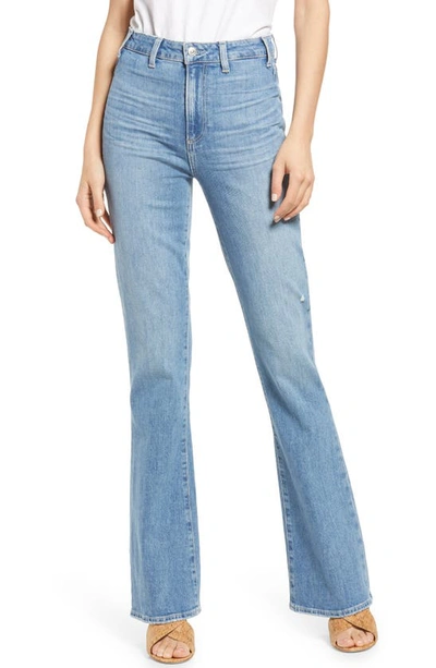 Shop Paige Clean Front Ultra High Waist Flare Jeans In Skya Distressed