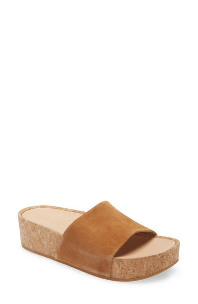 Shop Veronica Beard Dresdyn Platform Slide Sandal In Caramel