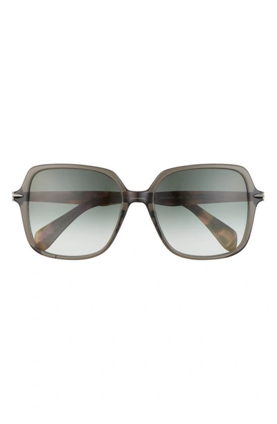 Shop Rag & Bone 55mm Gradient Square Sunglasses In Grndkltsp/ Green Shaded