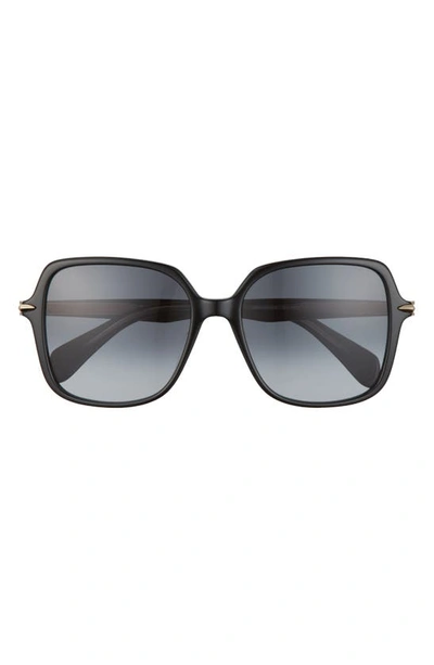 Shop Rag & Bone 55mm Gradient Square Sunglasses In Black/ Grey Shaded