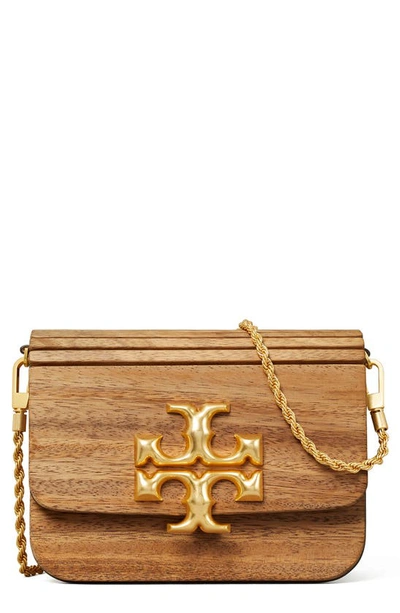 Tory Burch Small Eleanor Wood Convertible Shoulder Bag In Natural/gold