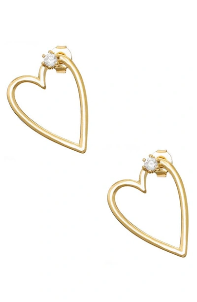 Shop Ettika Heart Stud Earrings In Gold