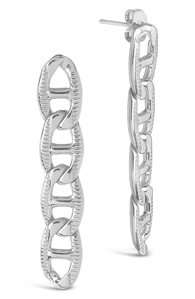 Shop Sterling Forever Anchor Chain Dangle Earrings In Silver