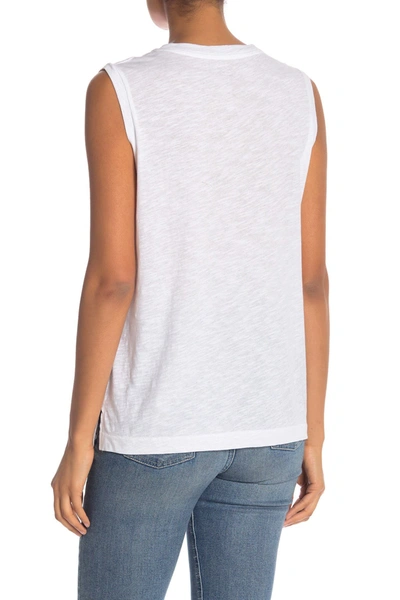 Shop Madewell Whisper Cotton Pocket Muscle Tank In Optic White