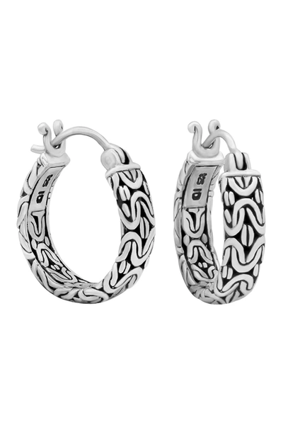 Shop Devata Bali Filigree Byzantine Small Hoop Earrings In Silver