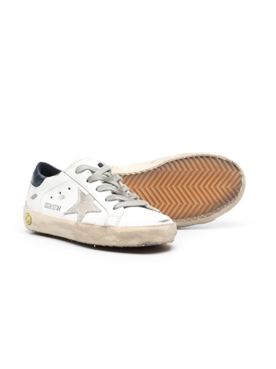 Golden Goose May Leather And Glitter Upper Suede Star Glitter Heel Include Stesso Codice Gyf In White