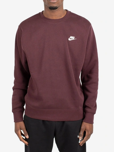 Shop Nike Sportswear Club Sweatshirt In Bordeaux