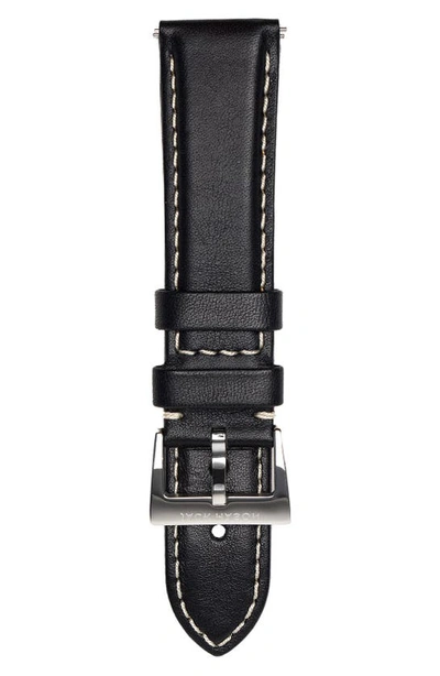 Shop Jack Mason Leather Strap, 22mm In Black