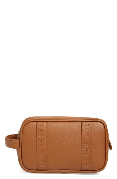 Shop Ted Baker Vanes Faux Leather Dopp Kit In Tan