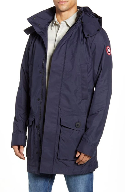 Shop Canada Goose Crew Trench Jacket With Removable Hood In Admiral Navy