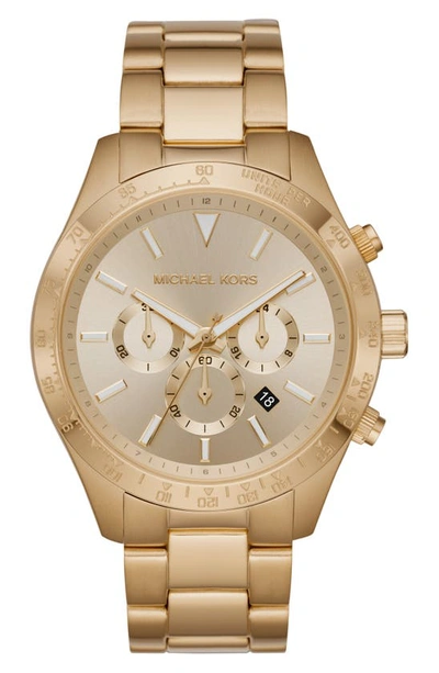 Shop Michael Kors Layton Chronograph Bracelet Watch, 45mm In Gold