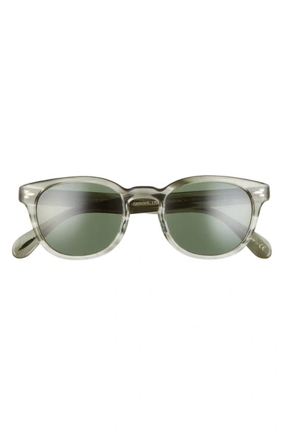 Shop Oliver Peoples Sheldrake Phantos 49mm Round Sunglasses In Washed Jade