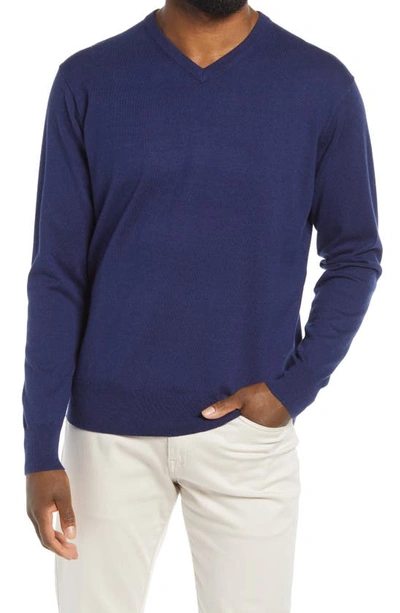 Shop Peter Millar Crown Soft Cotton & Silk Sweater In Navy