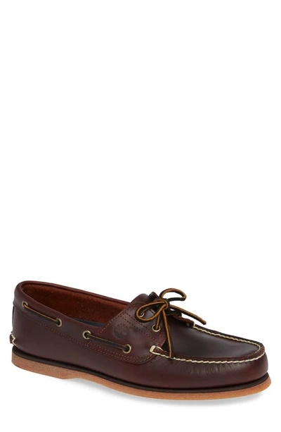 Shop Timberland Classic 2-eye Boat Shoe In Brown Leather