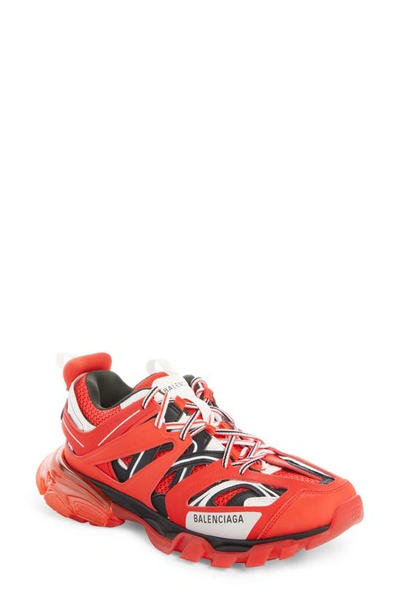 Shop Balenciaga Track Clear Sole Sneaker In Red