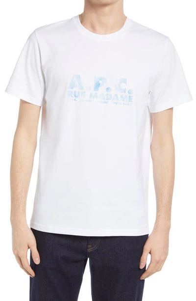 Shop Apc Bobby Watercolor Graphic Tee In Blue
